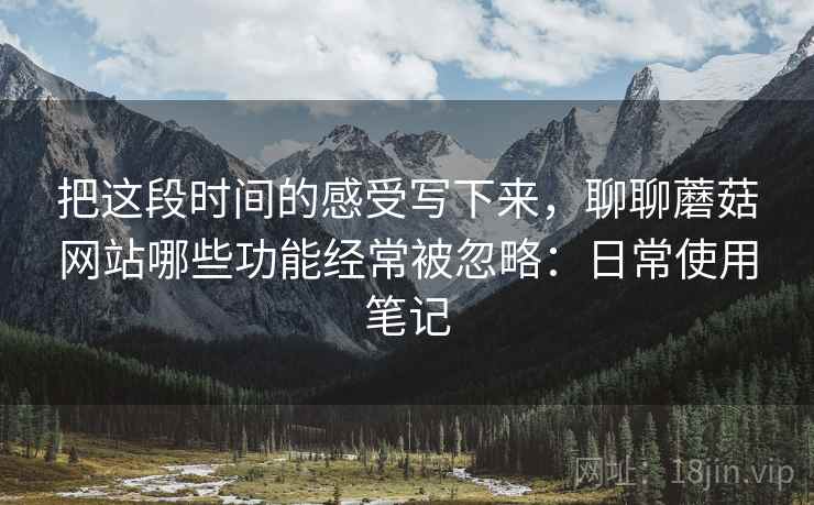 把这段时间的感受写下来,聊聊蘑菇网站哪些功能经常被忽略:日常使用笔记 把这段时间的感受写下来,聊聊蘑菇网站哪些功能经常被忽略:日常使用笔记